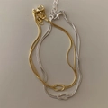 Elegantes collares de acero inoxidable en oro y plata con un diseño de nudo minimalista - Collar de Plata / 45cm+5cm