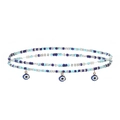 Détail d'une chaîne de taille bohème à trois couches en perles bleues avec œil porte-bonheur - #14 Style Mauvais Œil Bleu Noir