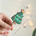 3D green Christmas tree cake topper with festive colorful dots on 10cm white support stick - Soft Glue Tree Style