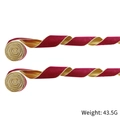 Vintage velvet Christmas ribbon with red flocking and gold lining for gift wrapping - 3 Meters / Burgundy