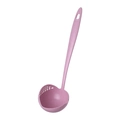 Pink wheat straw 2-in-1 soup and colander spoon with long handle and hanging hole - Nordic Pink