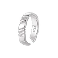 Minimalist S925 sterling silver open ring featuring irregular geometric layered textures - 925 Silver / Irregular Rock Texture Narrow Style (WJ018)