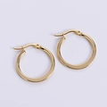 Orecchini a cerchio minimalisti in acciaio al titanio dorato con finitura lucida e chiusura - Oro / 25mm