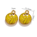 Colgante de voleibol amarillo y dorado para joyas deportivas, de 13,5mm x 17mm - Voleibol-Amarillo