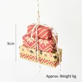 Set di 3 ornamenti natalizi a scatola regalo impilabili in carta kraft e rosso - Oro e Rosso (Set Appendibile)
