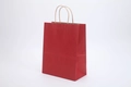 Deep red square bottom kraft paper gift bag with twisted paper handles for shopping - Small Vertical 15*8*21cm / Burgundy