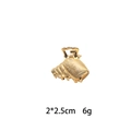 Golden shell hair claw clip for women, 2x2.5cm size, elegant small metallic hair accessory - Spiral Shell