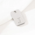 Polished silver stainless steel rectangular pendant featuring an engraved letter J - Letter J(KLJ9790-Z) / Silver