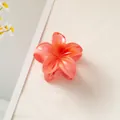 Frangipani hair claw clip with orange to pink gradient petals for hair styling - Sunset Orange [4cm Mini]
