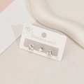 Set di orecchini a lobo in acciaio inossidabile con stelle e zircone trasparente - Set Stella Argento