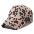 Casquette de baseball rose à imprimé léopard avec visière incurvée pour un look chic - Réglable / Rose