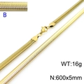 Collana a catena a serpente dorata in acciaio inossidabile 5mm per 600mm - Oro 5mm Larghezza 600mm Lunghezza(KN203548-Z)