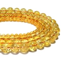 Polished transparent yellow citrine round beads for DIY jewelry bracelet making - 4mm Approx 93pcs / Citrine