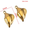 Colgante de concha dorada de acero inoxidable 21x12mm para creación de joyas DIY - Caracola Grande 12×21mm / Dorado