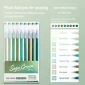Set Languo da 9 penne fineliner verde salvia ad alta capacità per disegno e journaling - Set di 9 Foresta di Nebbia