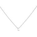 Silver-colored 18K white gold plated capital letter L pendant necklace for women - Steel L