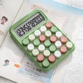 Calculatrice mécanique à touches rondes pastel et écran 12 chiffres en coloris vert herbe - Calculatrice 817+Vert Mixte Silencieuse