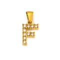 Minimalist gold-plated stainless steel necklace pendant with letter F and zircon stones - Letter F (SP148G-F)