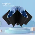 Fog blue automatic ten-rib reverse umbrella with white cloud pattern and black glue coating - 10 Ribs Manual / Haze Blue French Style