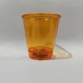 Translucent orange plastic party bead cup with integrated LED light base for events - Transparent Orange LED Glow Cup (No Hole)
