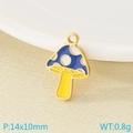 Blue mushroom pendant in stainless steel with yellow and white enamel finish - Style 11-Blue Yellow Enamel Exquisite Mushroom Style (KLJ9591-ZLA)