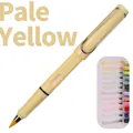 Inkless eternal pencil in light yellow with a metal clip and 12-color writing samples - Small Rod HB / Pale Yellow