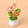 Mini maceta de flores de ganchillo hecha a mano con flores tejidas para hogar y coche - Naranja Degradado