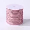 Pink 0.8mm nylon cord roll for handmade jewelry making and pendant weaving crafts - White Peach Pink