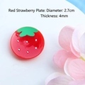 Close-up of a 2.7cm red strawberry resin plate accessory for dollhouse DIY projects - Red Strawberry Plate