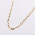 Elegante collana a graffetta dorata da donna con maglie rettangolari lucide - 45+7cm / Oro