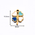Pendentif trèfle doré en émail pour bijoux DIY, dimensions 10,5 mm x 8 mm - Petite Taille Trèfle