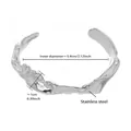 Silver liquid metal style irregular stainless steel bangle with 5.4cm inner diameter - Irregular Lava Style (Z353) / Steel Color (Z353)