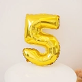 16-inch golden number 5 foil balloon for birthday party decorations and events - Number 5 / 16" / Gold