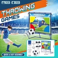 Jeu de lancer de football avec filet cible et ballon pour le sport et les loisirs - Ensemble de Support de Jeu de Football 125*127