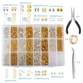 Complete jewelry making kit with alloy accessories in 24-grid box and tools - Set 2-24 Grid + Tools