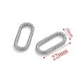Silver oval connector for DIY earrings with half-twist texture, 22mm by 10mm size - Steel Style C