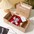 Soap rose flower gift set with red roses and elegant champagne gift bag for women - Gift Box Flower Red