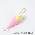 Pink and yellow simulation ice cream cone keychain with gold bead chain, 7.5cm tall - Pink Cone-Pink & Yellow Double Scoop (Bead Chain)