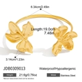18K gold-plated stainless steel cuff bracelet with 3D floral bougainvillea design - Bracelet (JDB0309013)