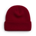 Classic ribbed knit beanie in a deep burgundy finish for winter warmth and comfort - One Size / Burgundy