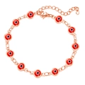 Armband in Roségold mit roten Evil Eye Perlen und sicherem Karabinerverschluss - Roségold Rot