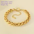 French vintage NK chain bracelet in 18K gold plated steel with lobster clasp and K18 tag - Flower Basket Chain / Steel