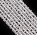 Transparent round faceted natural stone beads for DIY jewelry bracelet making - White Topaz