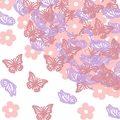 Set di coriandoli a farfalla e fiori per feste in rosa e viola con finitura glitter - Mix Farfalle Glitter Oro Rosa