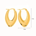 Orecchini a cerchio spessi a forma di U in acciaio inossidabile placcato oro 18K, 37 mm - E0095 Stile a Forma di U Ispessito