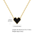 Diagramme détaillé du collier avec pendentif cœur et spécifications des dimensions - Noir