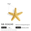 Detail of starfish design ring with textured gold finish and 50mm size dimensions - Starfish Shape Style (NB-R24249)