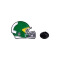 Green and yellow American football helmet enamel pin with a black butterfly clutch - Green Helmet Style (C2554-1)