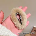 Cute khaki plush star hair clip featuring a soft fuzzy texture and 7.5cm metal base - Cloud Hair Clip / Khaki