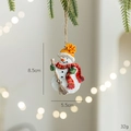 Resin Christmas snowman pendant with red scarf and broom ornament 8.5cm x 5.5cm size - Snowman With Broom